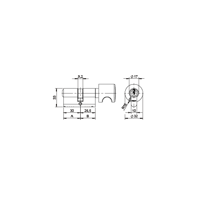 Knaufzylinder asymmetrisch