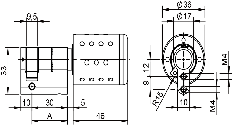 Elektronische Knauf-Halbzylinder mit M4-Bohrungen
