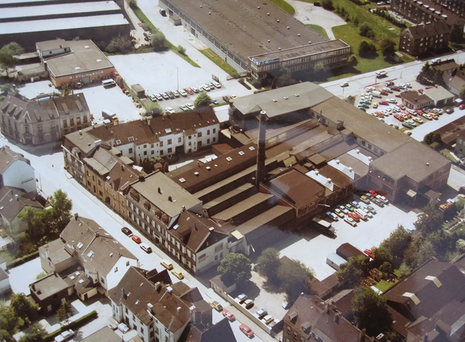 Historisches Foto: Luftbildaufnahme des WILAK Firmengeländes